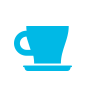 A blue mug icon