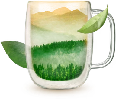 Transparent Cup with fields image integrated