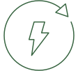 Lightning icon inside a circle, symbolising energy.