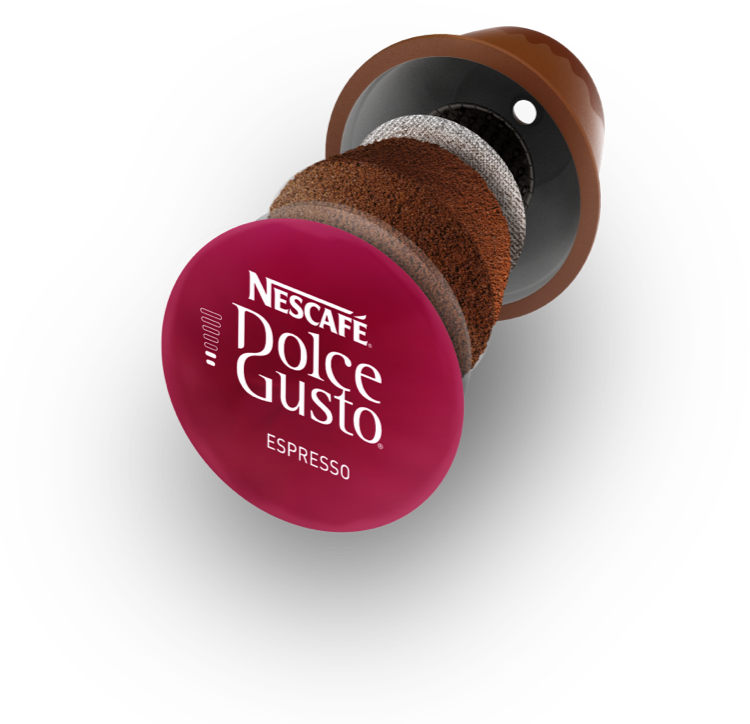 Cross-section view of a Dolce Gusto Espresso pod.